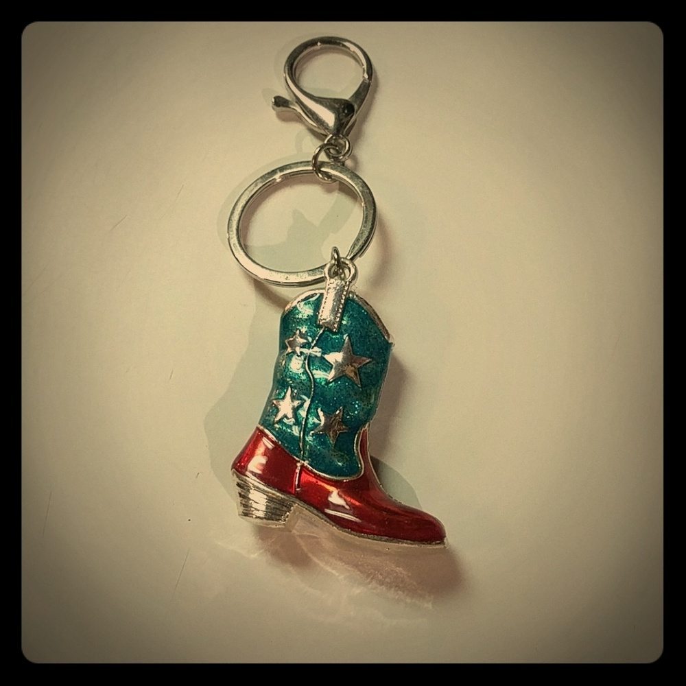 ❤️ Patriotic Cowboy Boot Key Chain